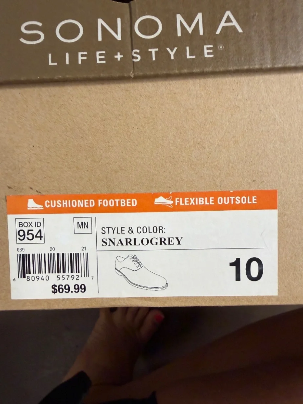 Sonoma Mens Size 10 Snarlogrey